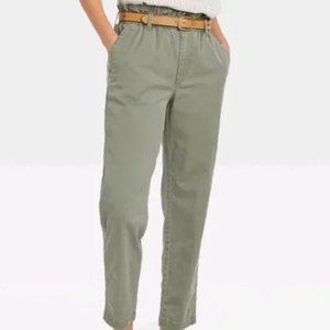 2022 Universal Thread Paperbag Waist Tapered Pants (Olive) Size 18W